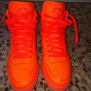 Gucci Men Neon Orange Sneakers